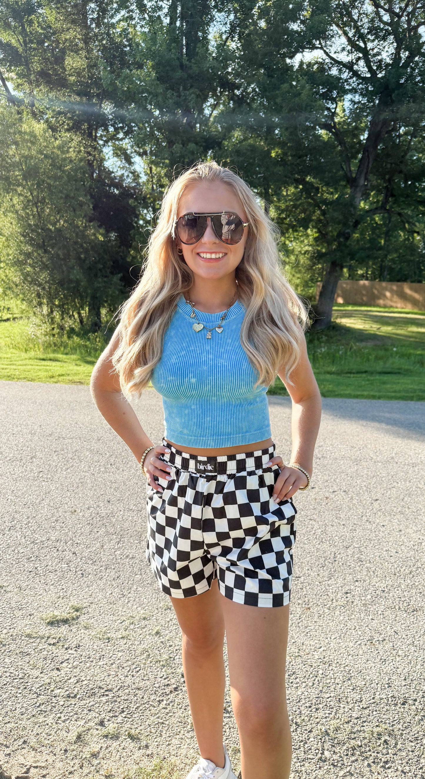 Black & White Checkered Boxer Shorts